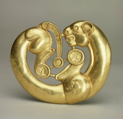 Pektorale Platte, aus der sibirischen Sammlung von Peter I., aus Altai, 7.-6. Jahrhundert v. Chr. (Gold) von Scythian